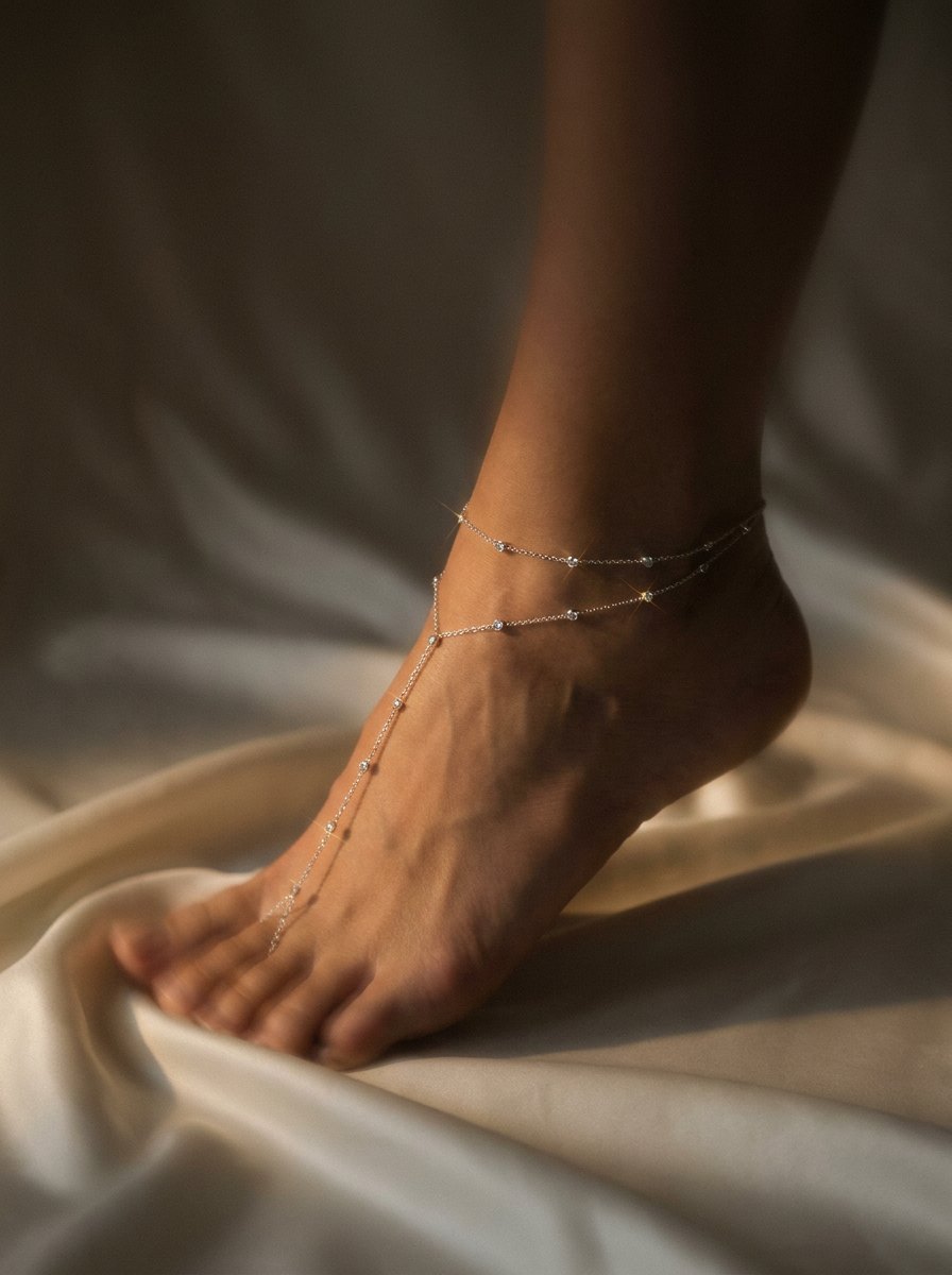 Step by Step — ankle chain continuing to a toe ring